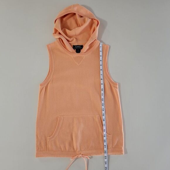 Lauren Ralph Lauren Peach Sleeveless Hoodie Sweatshirt-style Top - Picture 5 of 10